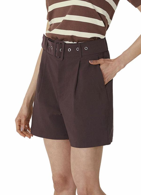 Shorts Alfataria com Bolso Marrom