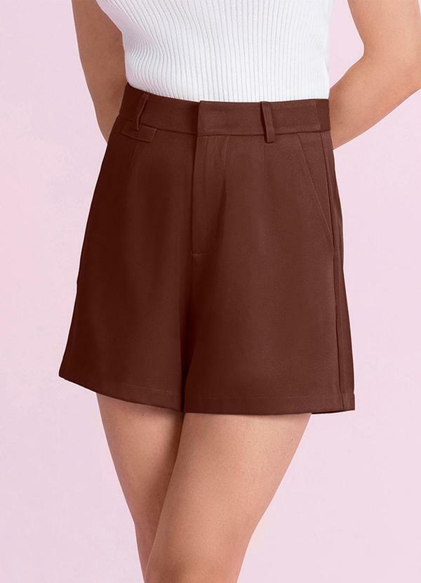 Shorts de Alfaiataria Marrom