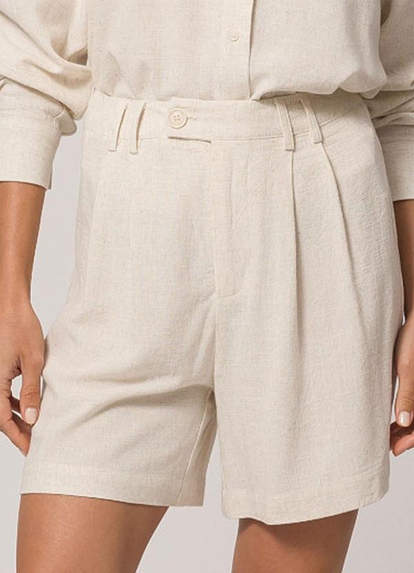 Shorts de Tecido Flamê Viscolinho Branco