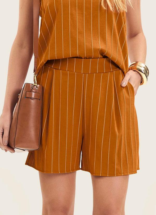 Shorts Feminino com Bolsos Marrom