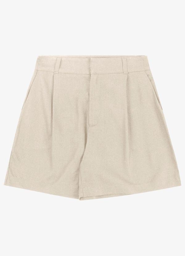 Shorts Feminino de Linho Bege