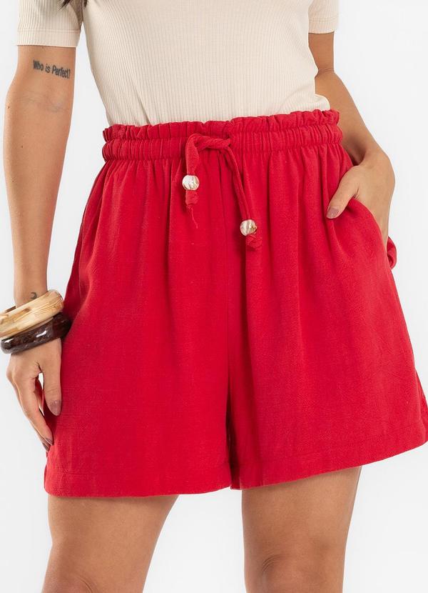 Shorts Feminino em Linho Laranja