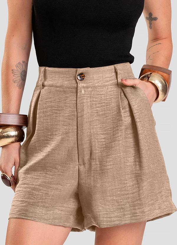Shorts Feminino em Tecido Marrom