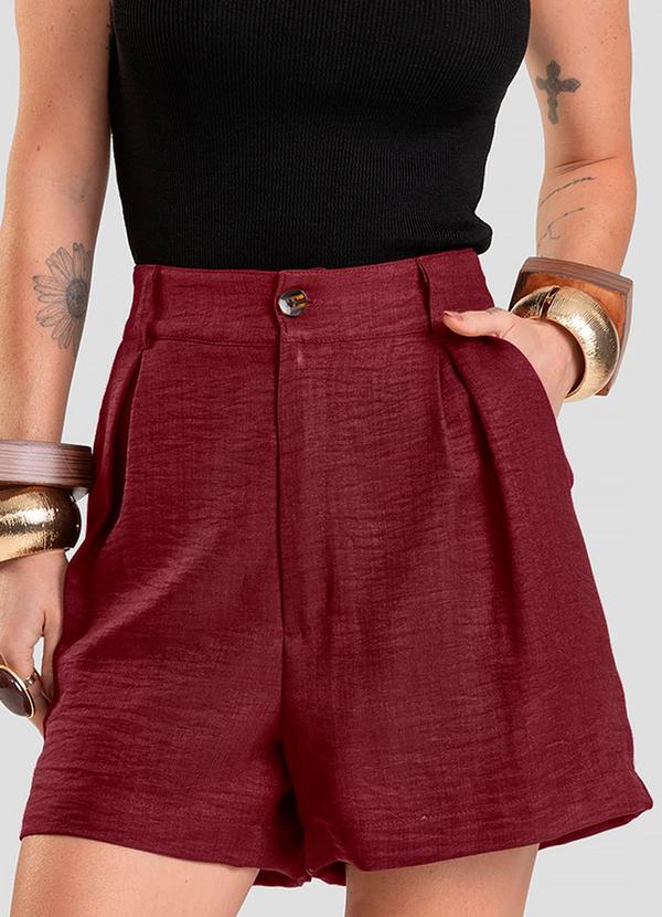 Shorts Feminino em Tecido Vermelho