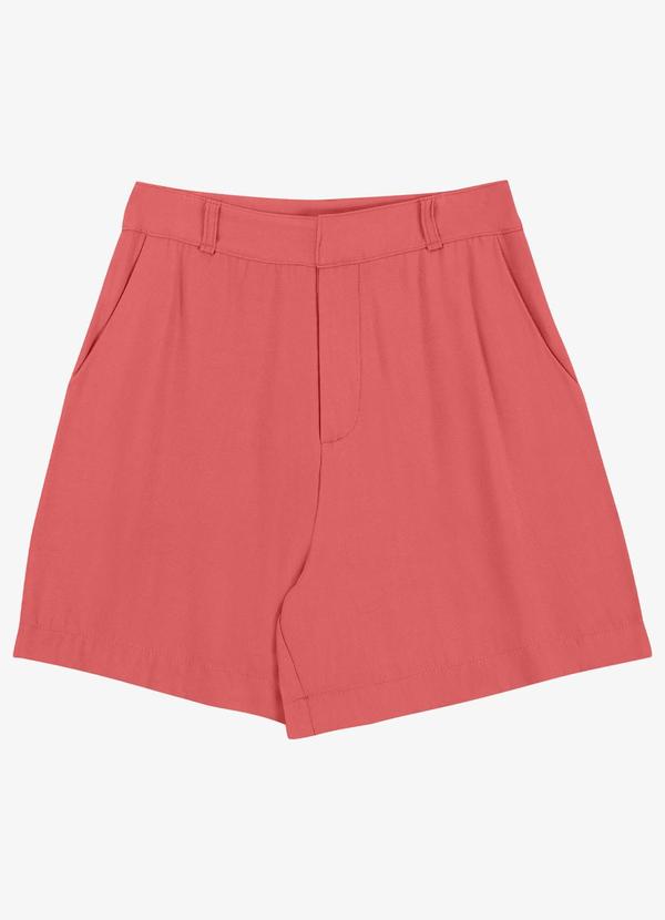 Shorts Feminino em Viscose Sarjada Laranja