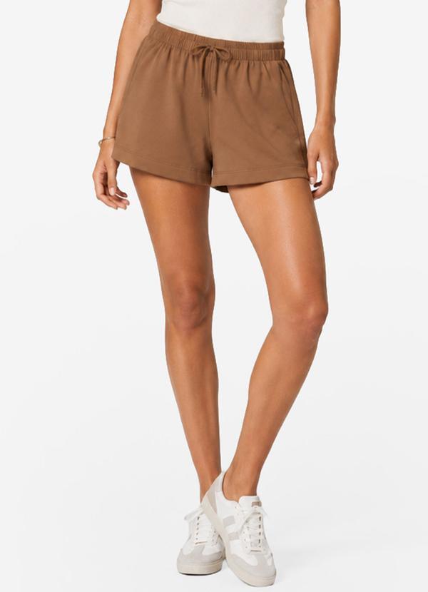 Shorts Feminino Molecotton de Viscose Marrom