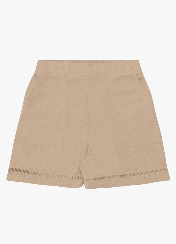 Shorts Feminino Moletinho Maquinetado Marrom