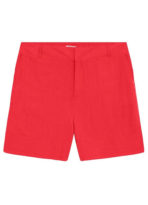 Shorts Feminino Plus Size em Linho Laranja