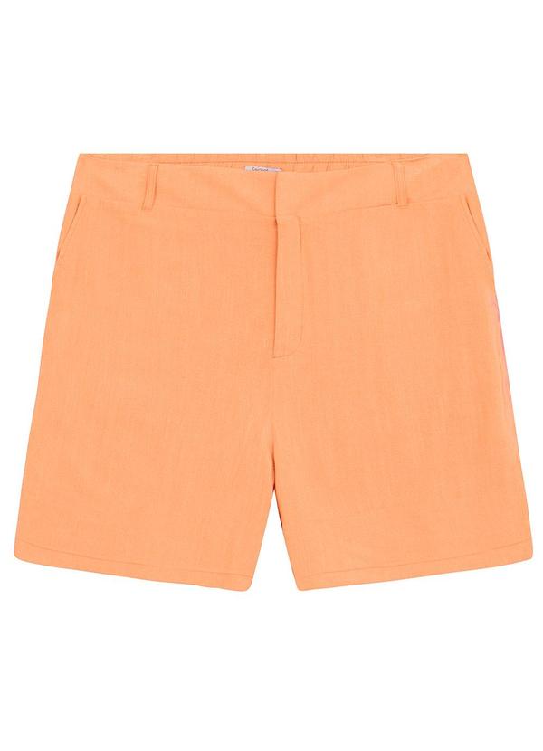 Shorts Feminino Plus Size em Linho Laranja