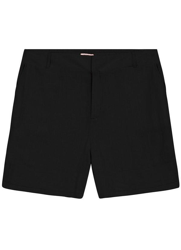Shorts Feminino Plus Size em Linho Preto