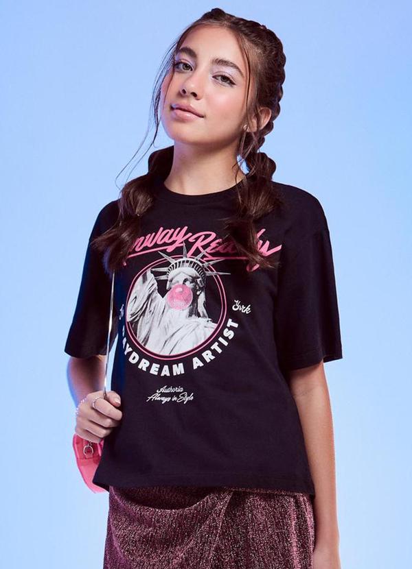 Vista 2 Blusa Estampada Preto Colcci Colcci