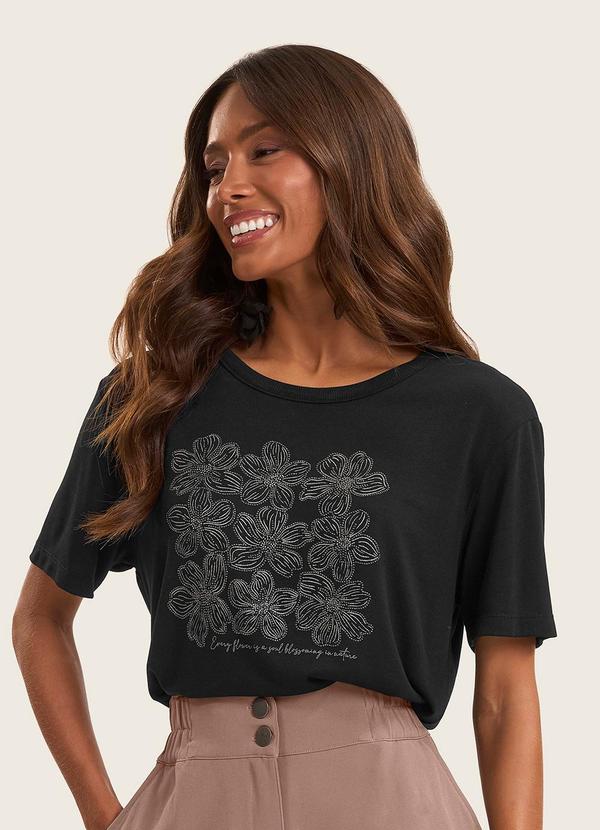 Vista 2 Blusa Feminina em Visco Tricot Preto Rovitex Rovitex