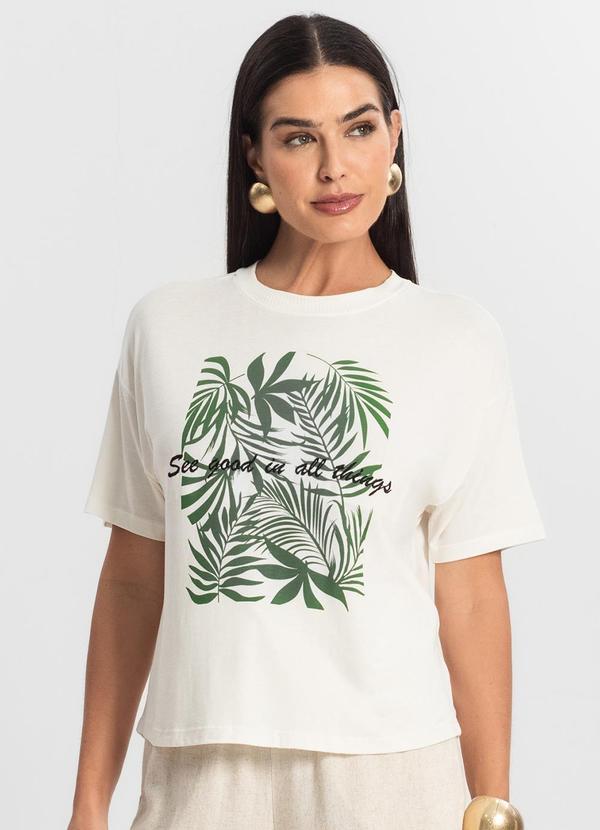 Vista 2 Blusa Feminina Manga Curta Bege Endless Endless