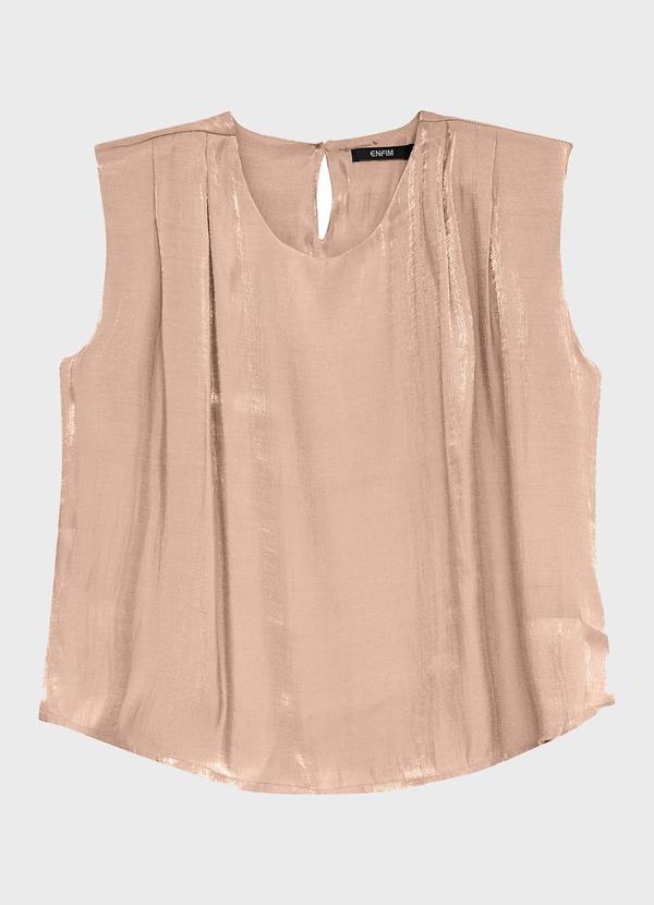 Blusa Muscle Tee Acetinada Glow Champagne