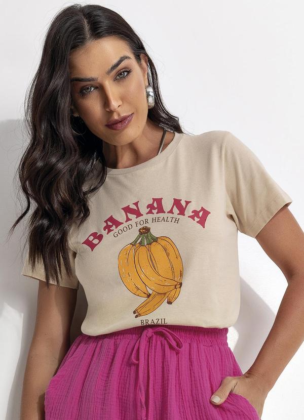 Vista 2 Blusa em Malha Bege Fakini Fakini