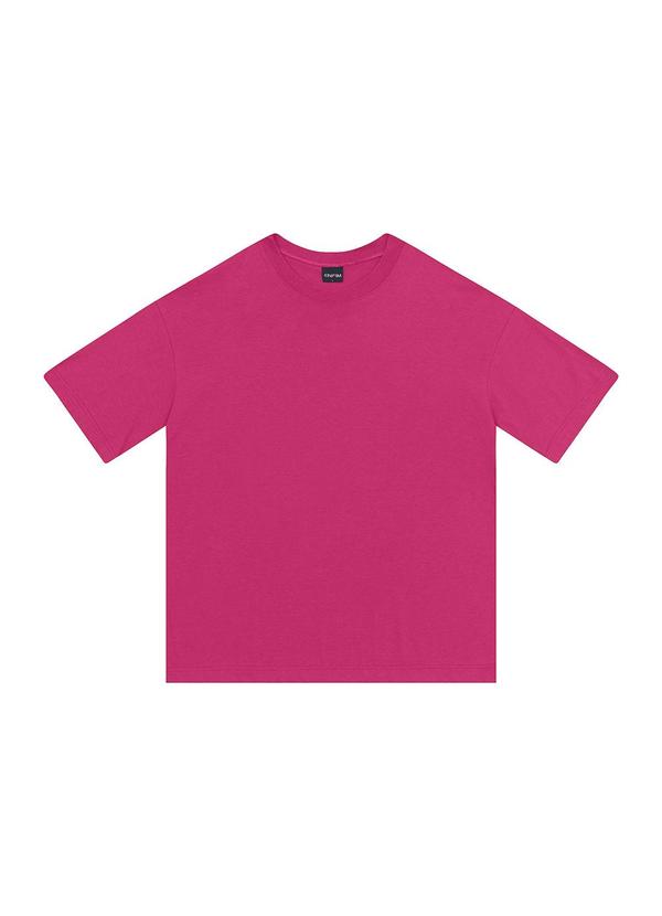 Camiseta Ampla em Malha Rosa