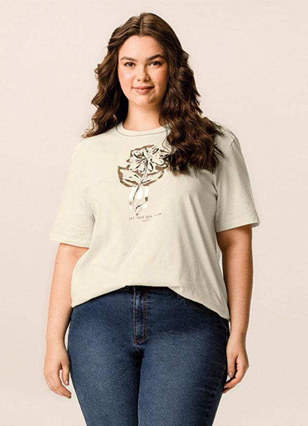 Camiseta Ampla Let Your Soul Bloom Off White