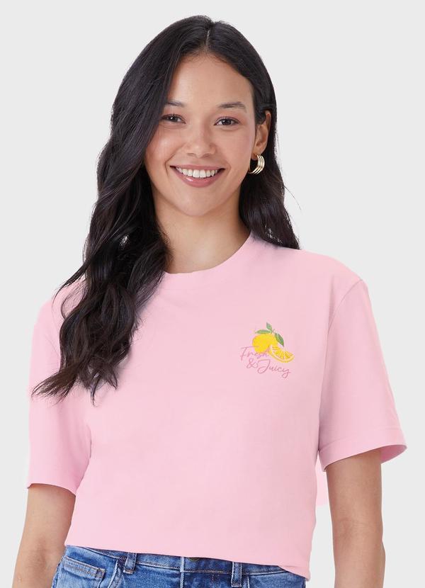 Camiseta Ampla Lobster Rosa Claro