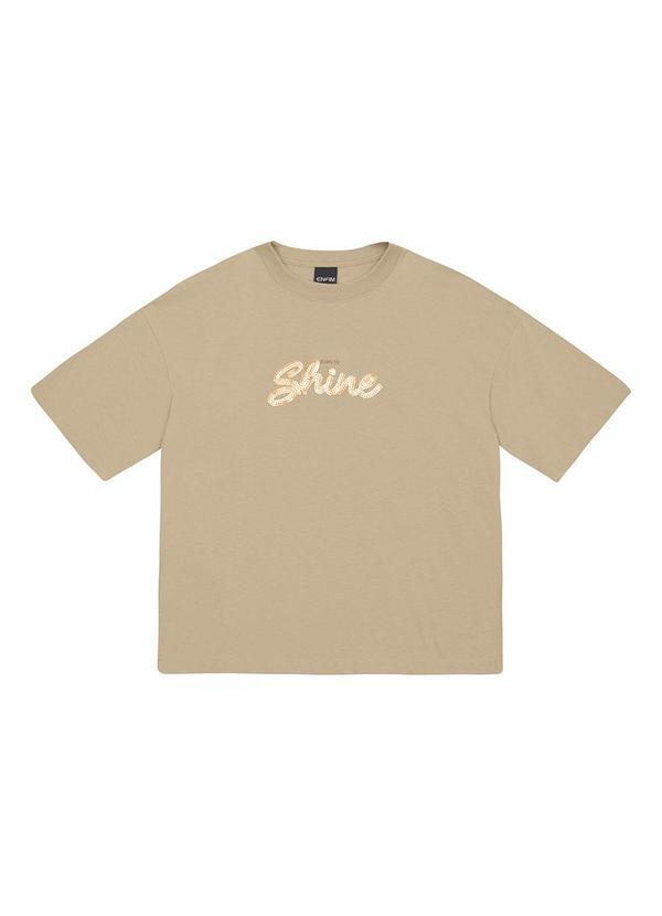 Camiseta Ampla Shine Bege