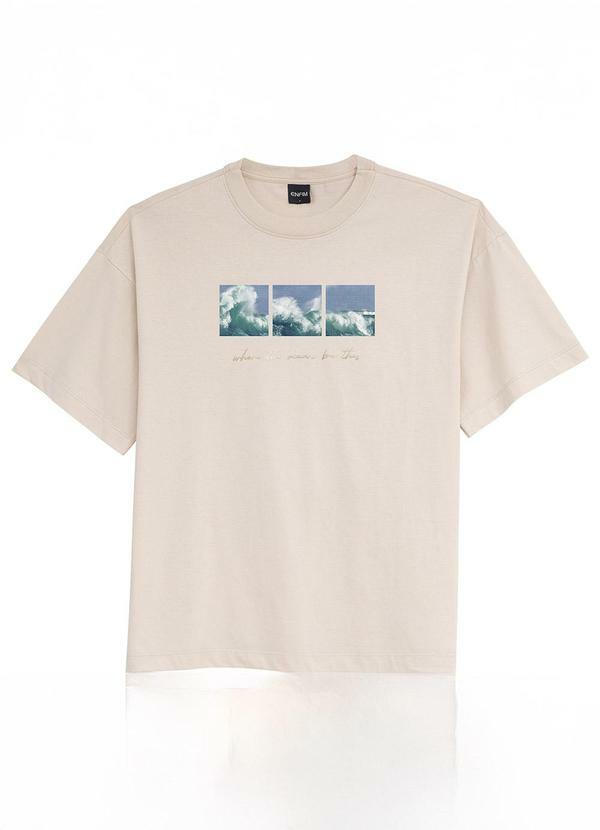 Camiseta Ampla Where The Ocean Off White
