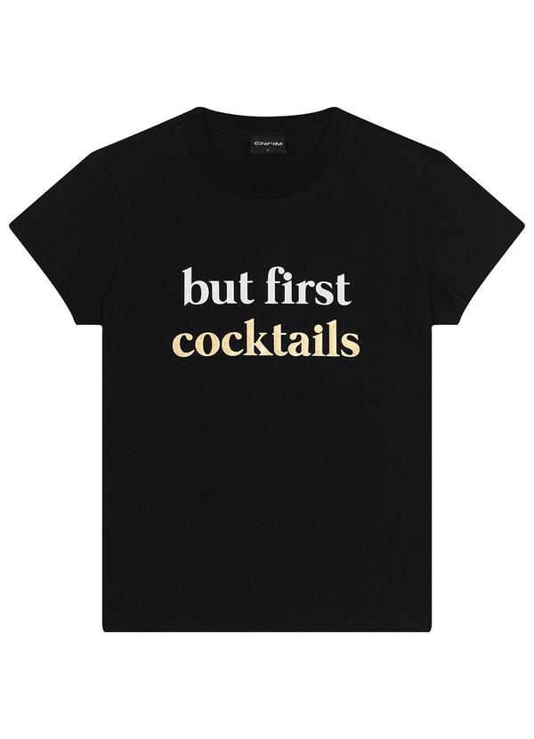 Vista 2 Camiseta Baby Look Cocktails Preto Enfim Enfim