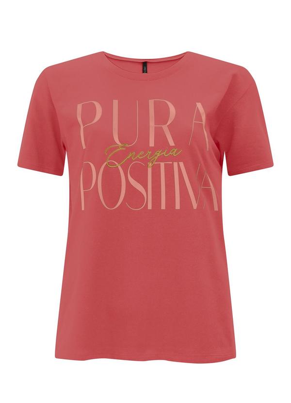 Vista 2 Camiseta D Regular em Meia Malha Penteada Rosa Lunender Lunender