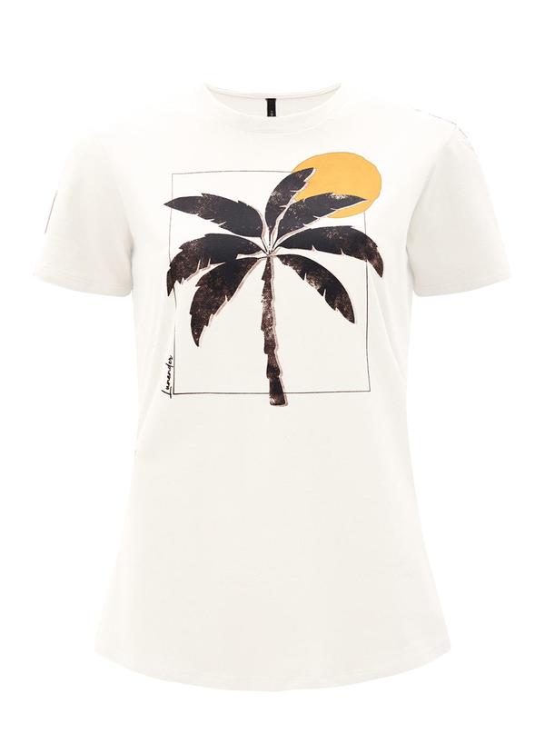 Vista 2 Camiseta D Slim com Estampa Localizada Branco Lunender Lunender