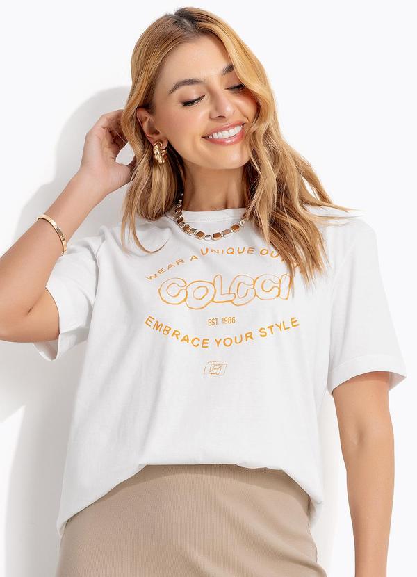Camiseta em Malha Off White