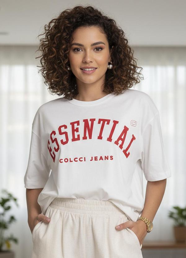Camiseta em Malha Off White