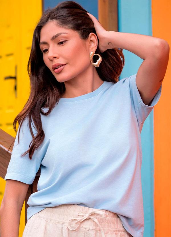 Camiseta Fem Estonada Basic Azul