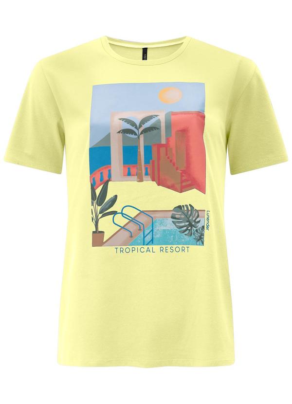 Vista 2 Camiseta Feminina D Amarelo Lunender Lunender