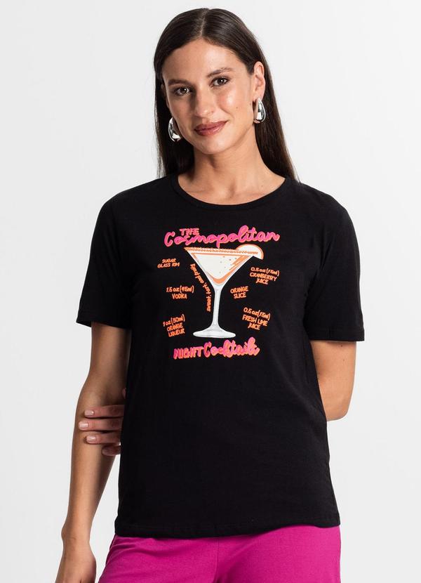 Camiseta Feminina em Meia Malha Preto