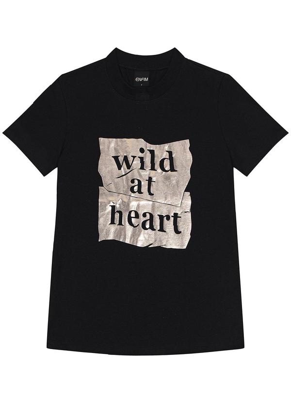 Vista 2 Camiseta Feminina Slim Wild At Heart Preto Enfim Enfim