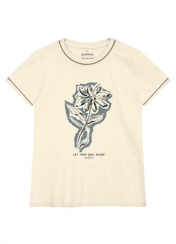 Camiseta Floral em Puff Off White