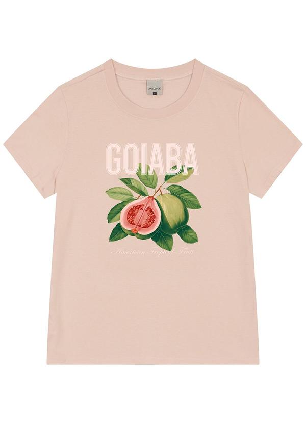 Vista 2 Camiseta Goiaba em Malha Rosê Malwee Malwee