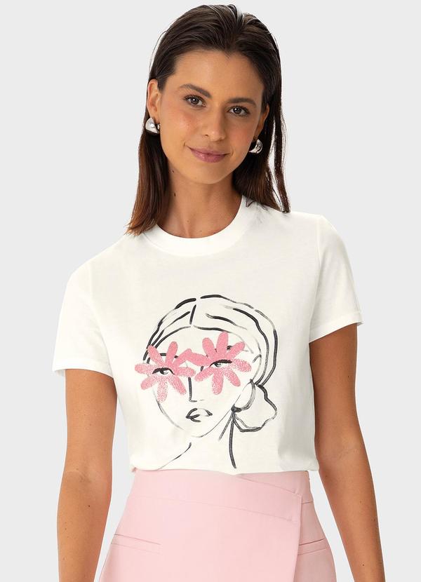 Vista 2 Camiseta Ilustração com Foil Off White Enfim Enfim