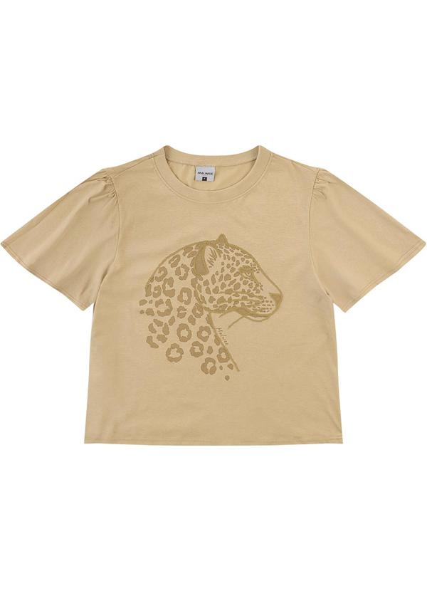 Camiseta Onça Pintada em Malha Cáqui