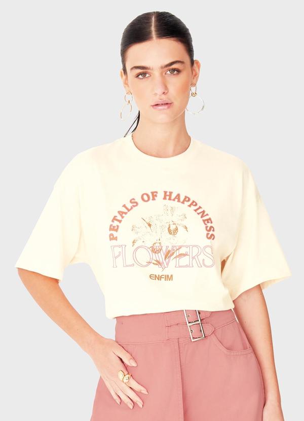 Vista 2 Camiseta Petals Of Happiness Flowers Off White Enfim Enfim