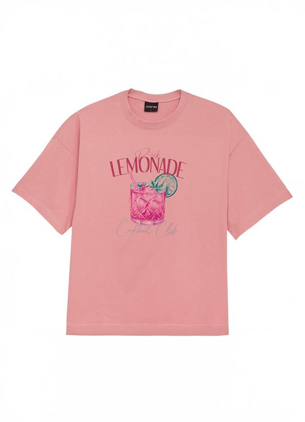 Camiseta Pink Lemonade Ampla Rosê