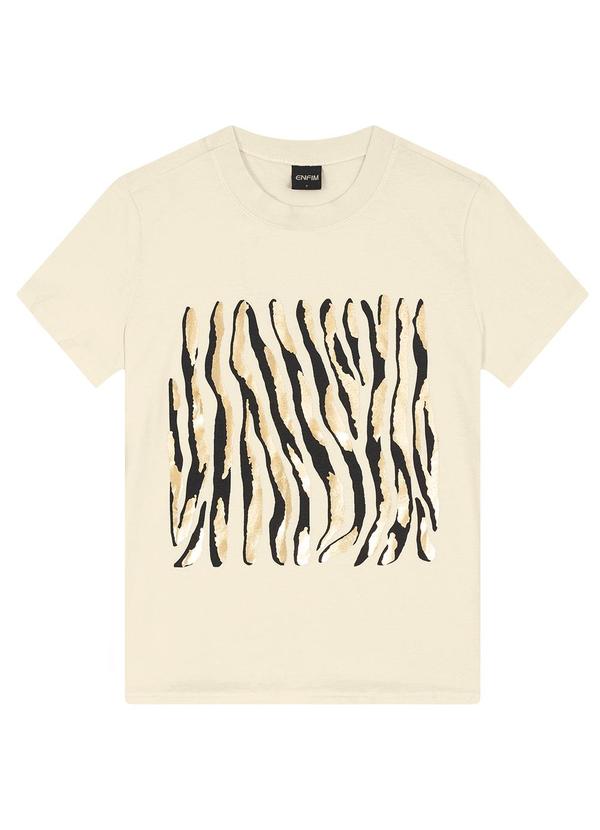 Vista 2 Camiseta Slim Animal Print Off White Enfim Enfim