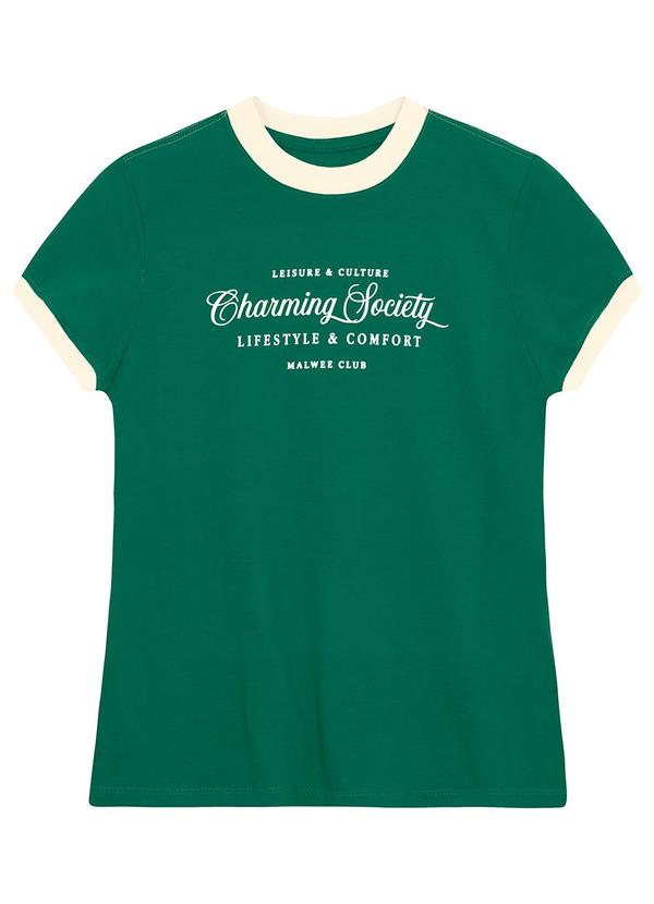 Camiseta Slim Charming Society Verde