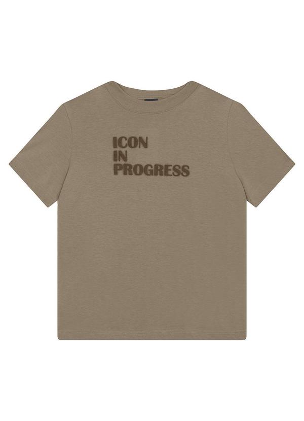 Camiseta Slim Icon In Progress Verde Musgo