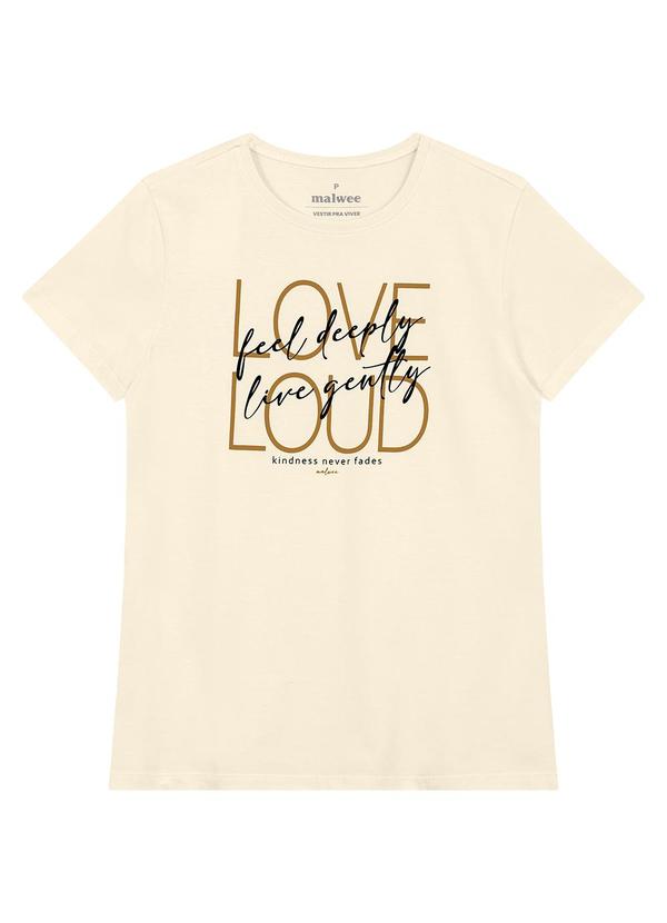 Camiseta Slim Love Loud Creme