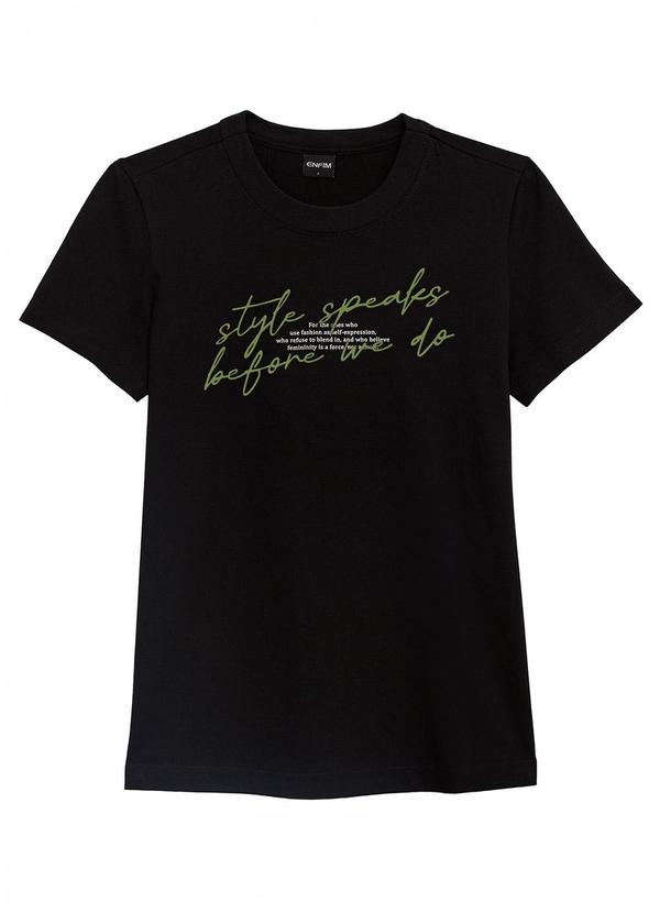 Camiseta Slim Style Speaks Before We do Preto