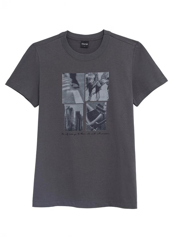 Camiseta Slim The City Cinza Chumbo