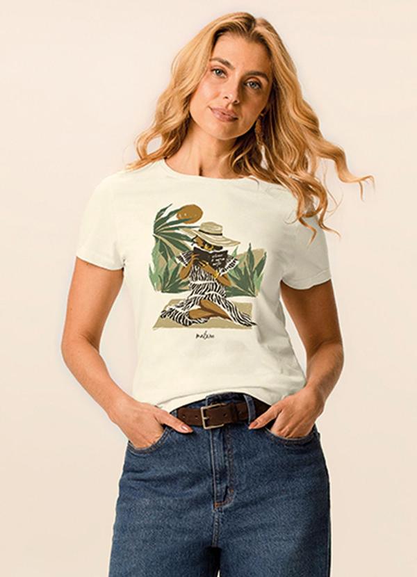 Camiseta Slim Viver é Uma Arte Off White