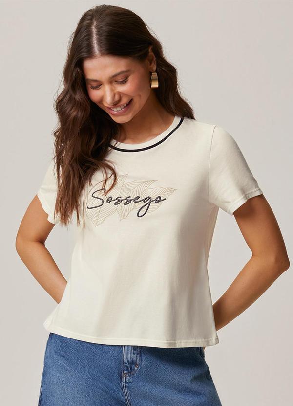 Camiseta Sossego em Malha Off White