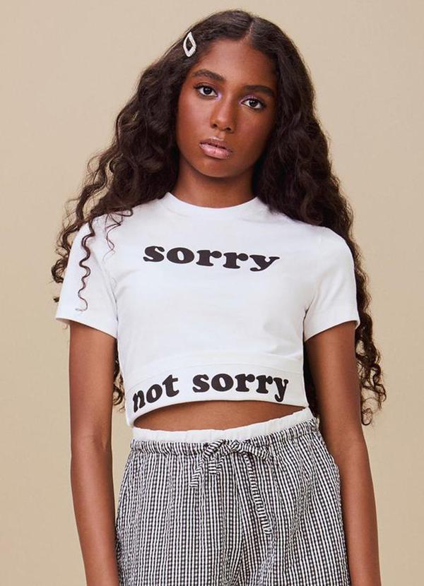 Cropped Estampado Branco