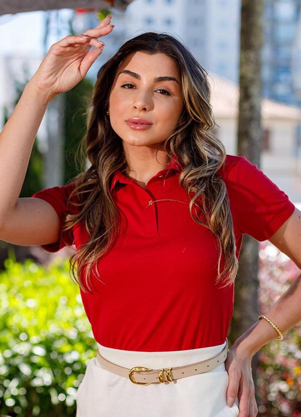 Polo Basica Feminina Vermelho