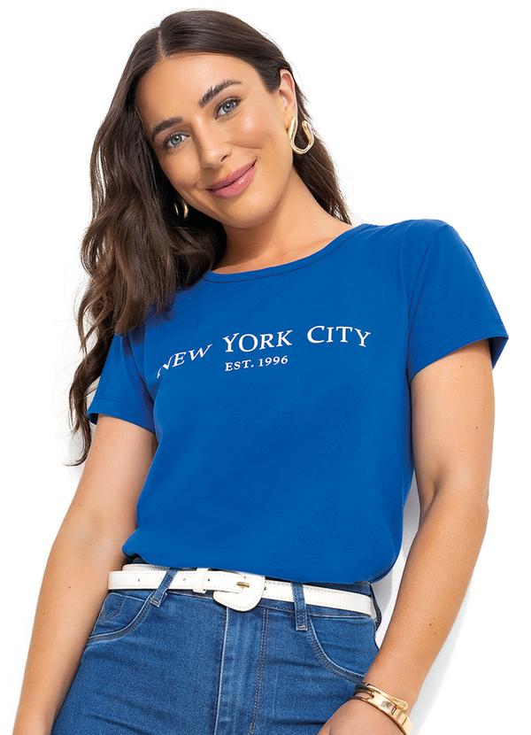 T-Shirt Azul Royal em Malha de Algodão